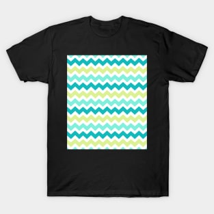 Lime Teal Chevron Pattern T-Shirt